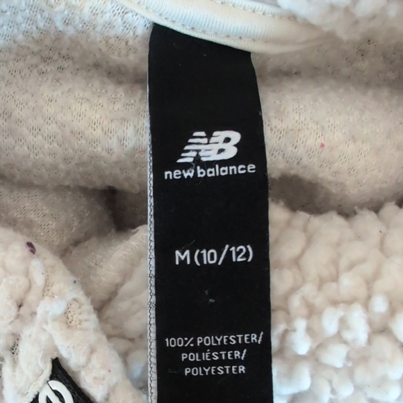 New Balance Kids' Cream Crop Sherpa Hoodie M M380 - Picture 6 of 7